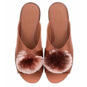 A-D Daughters pink satin powder puff slide )SZ 6